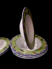 *NEW (4) pcs SANGO SANGRIA 3075 KIWI (4) 8.5" Rimmed Soup Bowls Fruit