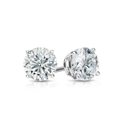 Diamond Earring 14K Gold Round Cut Lab Grown Fine Stud White E F VVS2 0.50 Ct