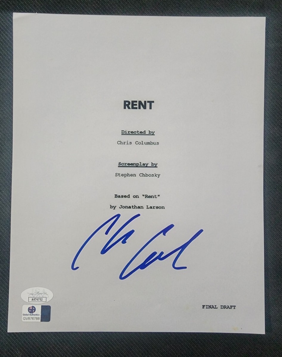 Chris Columbus Signed Autographed RENT Script Cover Only JSA