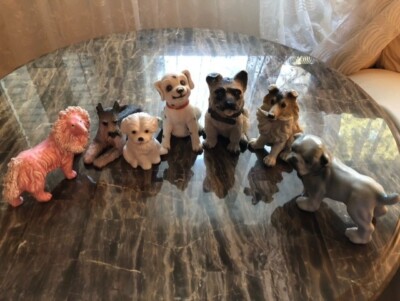 VTG Ceramic/Porcelain/Bone Dog Figurines-Lot of 7 Various Breeds