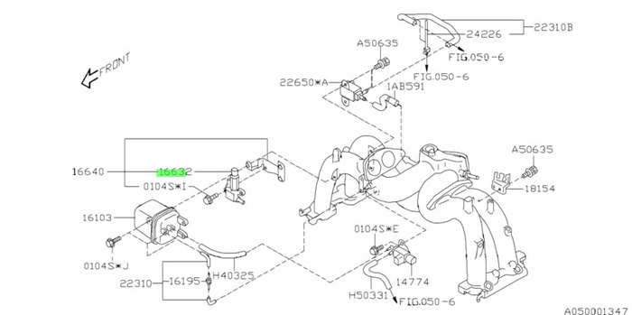 Subaru Legacy VALVE ASSEMBLY-AIR ASSIST INJECTOR 16632AA001