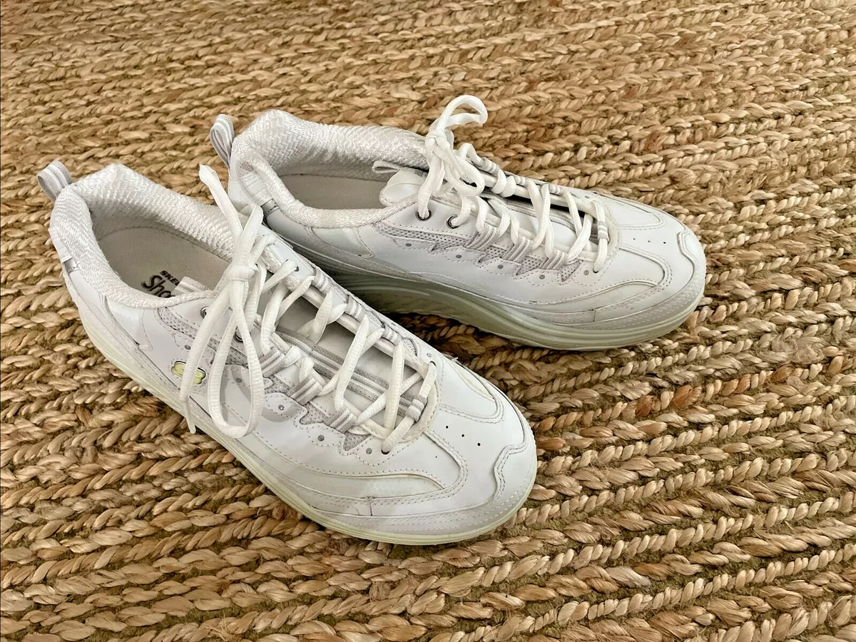 Skechers Shape ups womens 11 white Leather Athletic Shoes eBay