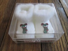 Vintage '90 Gold Bug Bootee Socks Booties Baby Newborn-3 mos. Christmas Stocking