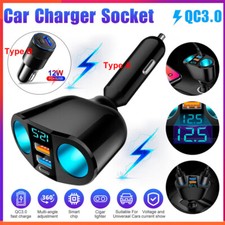 Outlet 12V Dual USB Cigarette Lighter Socket Splitter Power Adapter Car Charger