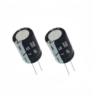 MW-STORE 2x Elko radial 220µF ( 220uF ) 10V 105°C Elektrolytkondensator