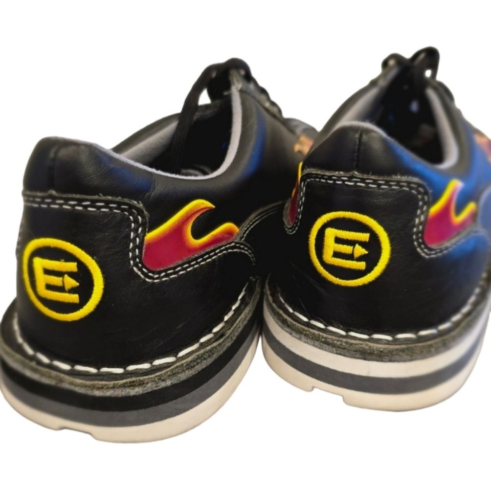 Etonic Bowling Shoes ESL Stabilite Black Red Flames Men’s 12 RARE shoes