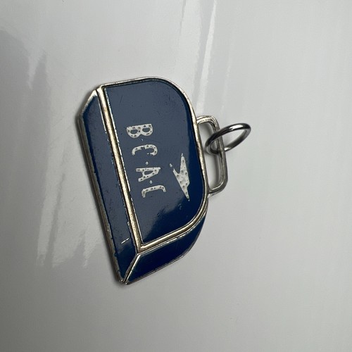 P&B 925 Sterling Silber Retro Anhänger Charm British Overseas Airways blaue Emaille - Bild 3 von 7