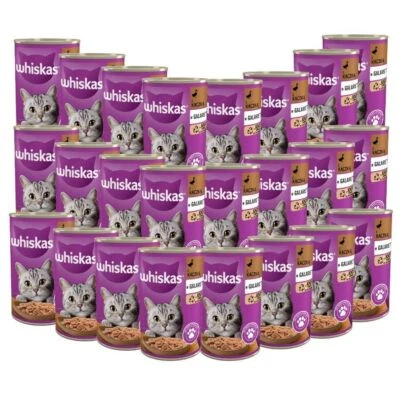 WHISKAS mit Ente in Gelee 24x400g Dose Nassfutter für Katzen 9,6kg
