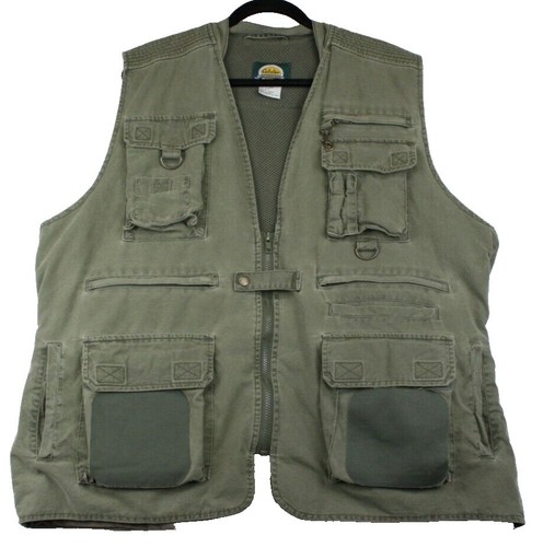 Patagonia 90s Fishing Vest 82681 Green Down Outdoor Vest Size L