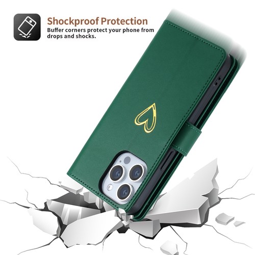 For iPhone 16 15 Pro Max 14 13 12 11 WOMEN Leather Card Wallet Flip Case + Strap - Picture 65 of 78