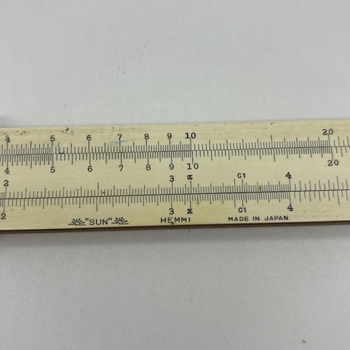 Sun Hemmi Bamboo Slide Rule Made In Japan Cracked Cursor - Picture 4 of 17
