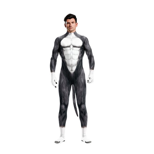 Animal Jumpsuit Cosplay Costumes Tiger Leopard 3D Print Bodysuit Halloween Party - Picture 42 of 118