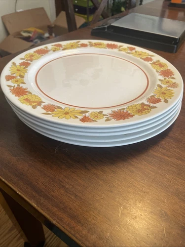 Set of 5 Vtg Mikasa Mediterrania Judy Sue Dinner Plates Japan Retro Floral
