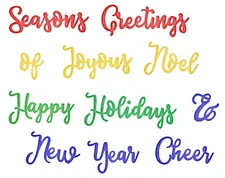 New, Retired Sizzix Thinlits Christmas Phrases #2 11pc #663172 MSRP $12.99 JLong