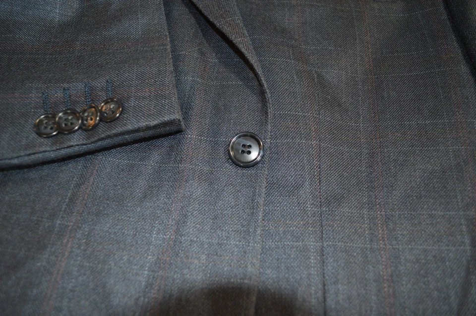 Michael Kors Hombre 3bt Azul Rojo Ventana Seda/Lana Abrigo Deportivo Chaqueta Blazer 44L Foto 3 de 4