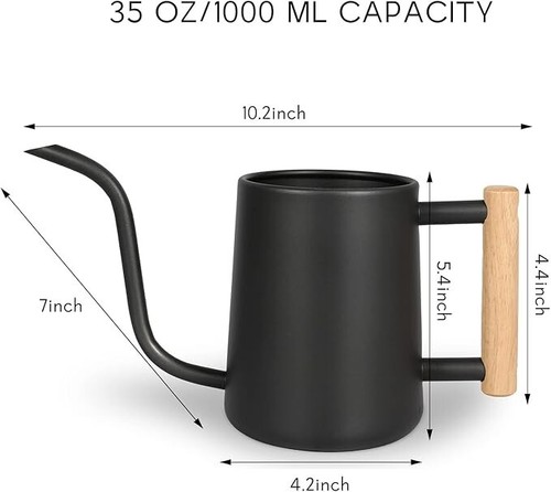 Indoor Plant Watering Can, 35 oz (1000 ml) Stainless Steel with Long Spout - Picture 6 of 25