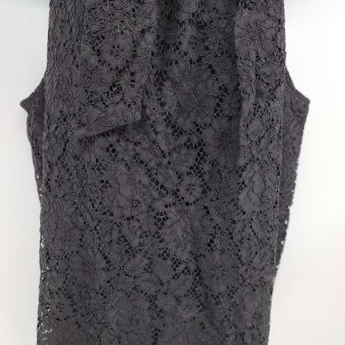 J.Crew Women's Black Lace Tie Neck Tank Blouse Size Large AG853 - Picture 5 of 14