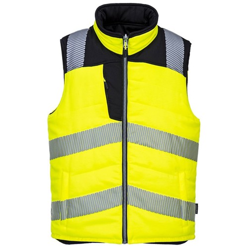 Gilet da lavoro Portwest PW3 Hi-Vis reversibile scaldacorpo trapuntato imbottito sicurezza invernale - Foto 8 di 14