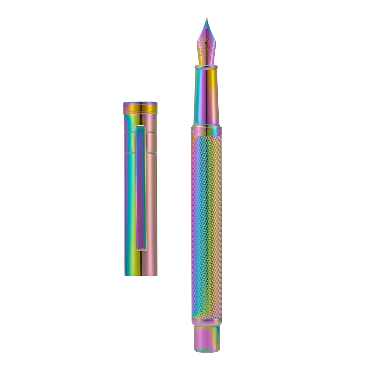 HongDian Rainbow Forest Metal Fountain Pen Colored EF/F/M/Bent Gift Office Pen - product detail image 2