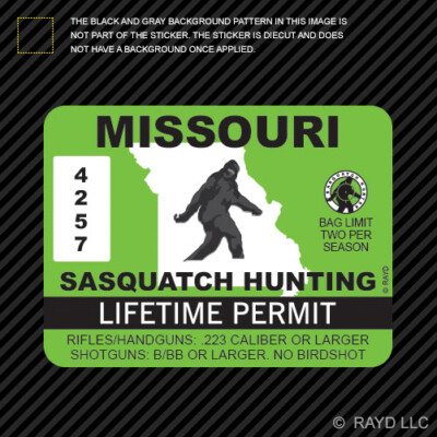 Indiana Sasquatch Hunting Permit Sticker Decal Vinyl Bigfoot 13igfo0T IN - Foto 11