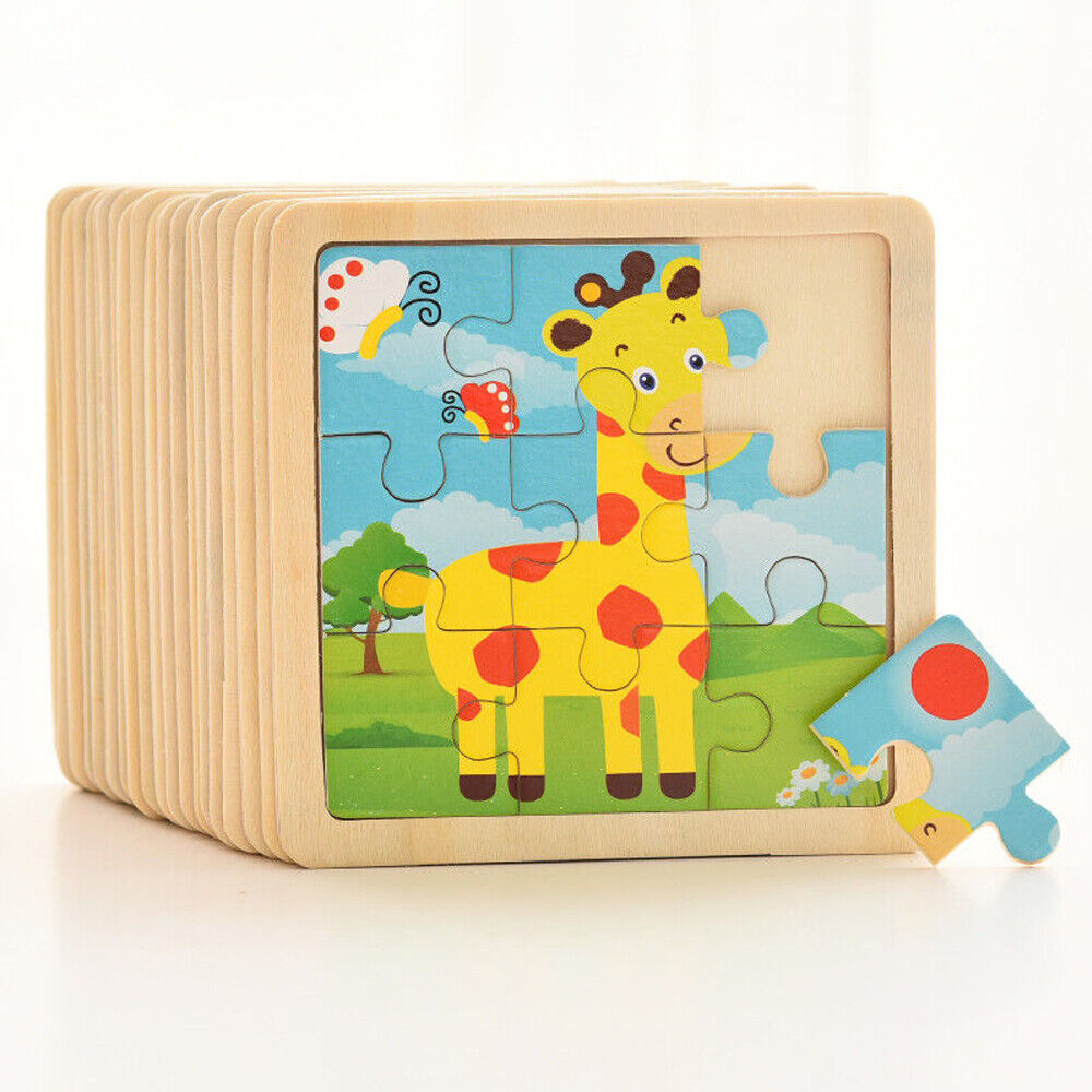 Wooden Puzzle 3d Kids Toys Baby Learning Cartoon Animal jigsaw Educational  Puzzl