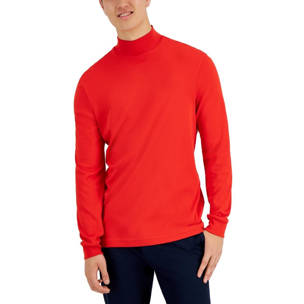 Клубная мужская хлопковая футболка с длинным рукавом красного цвета L 4390₽