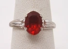 VTG STERLING SILVER RING RED STONE SIZE 6.5