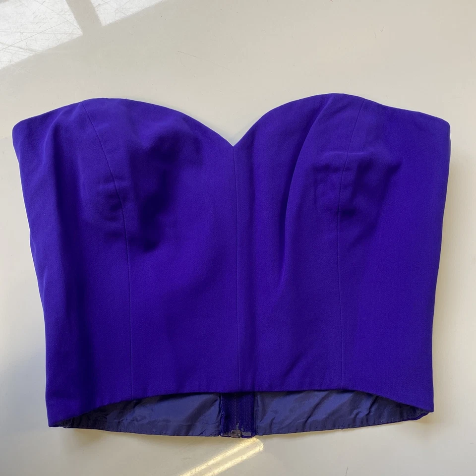 De Colección Años 90 Gianfranco Ferre Prince Púrpura Seda Cremallera Sweetheart Bustier Corsé 42 S Foto 3 de 4