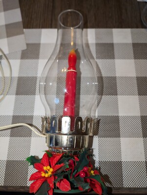 Vintage Timco Electrified Hurricane Christmas Candle w/ Flame Bulb - Used Works!