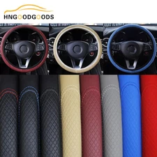 15"/15 inch Universal Car Steering Wheel Cover Microfiber Leather Anti-Slip Auto