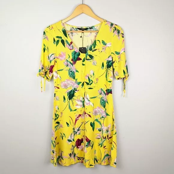 Vero Moda Simply Easy Short Sleeve Button Front Floral Dress Size
