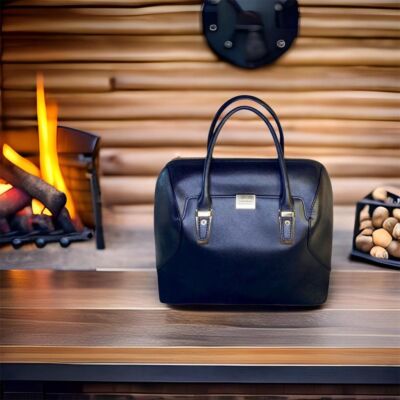 Cromia Two Thousand & 3 Women's Black Leather Italian Designer Handbag