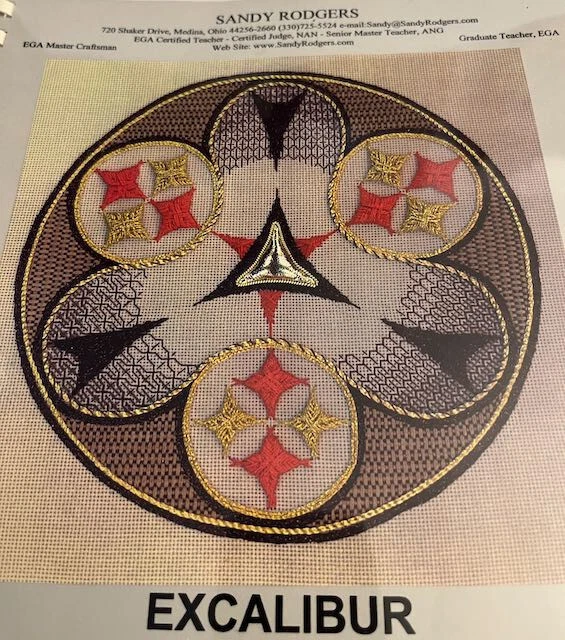 EXCALIBUR Embroidery Stitch Guide Pattern Booklet & Fabric/Canvas Sandy Rodgers - Image 3 of 4