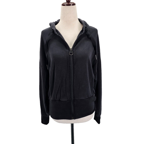 Athleta Balance Sweatshirt Hoodie Jacket Small Black Athleisure Soft Thumbholes