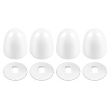 Universal Toilet Bolt Caps Premium Plastic Long Lasting 4 Pack Hide Floor Nuts