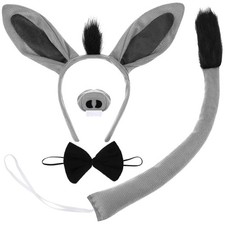 Donkey Costume Kit Donkey Headband Animal Ears Tail Set Headband Bowtie Nose ...