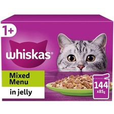 1 Mixed Menu in Jelly 144 x 85g Pouches Adult Wet Cat Food 5.12 per kilo