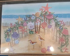 NEW Christmas Cards Brighten the Season Box of 16 Seashells Beach Coastal