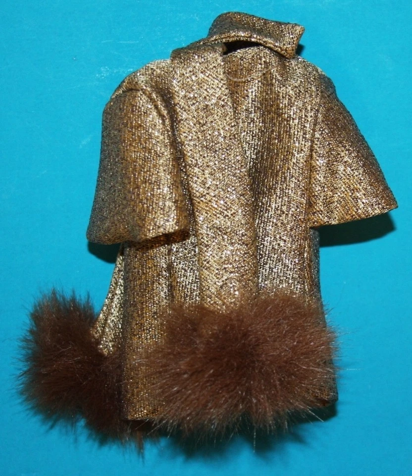 Vintage Barbie GOLD n GLAMOUR #1647  TWEED JACKET w/FUR Trimmed SCARF REPRO - Image 3 of 4