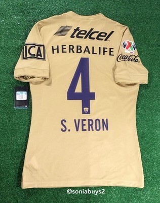 Nike Men's S. VERON Pumas UNAM Home Authentic Soccer Jersey, 683987-712, Size L