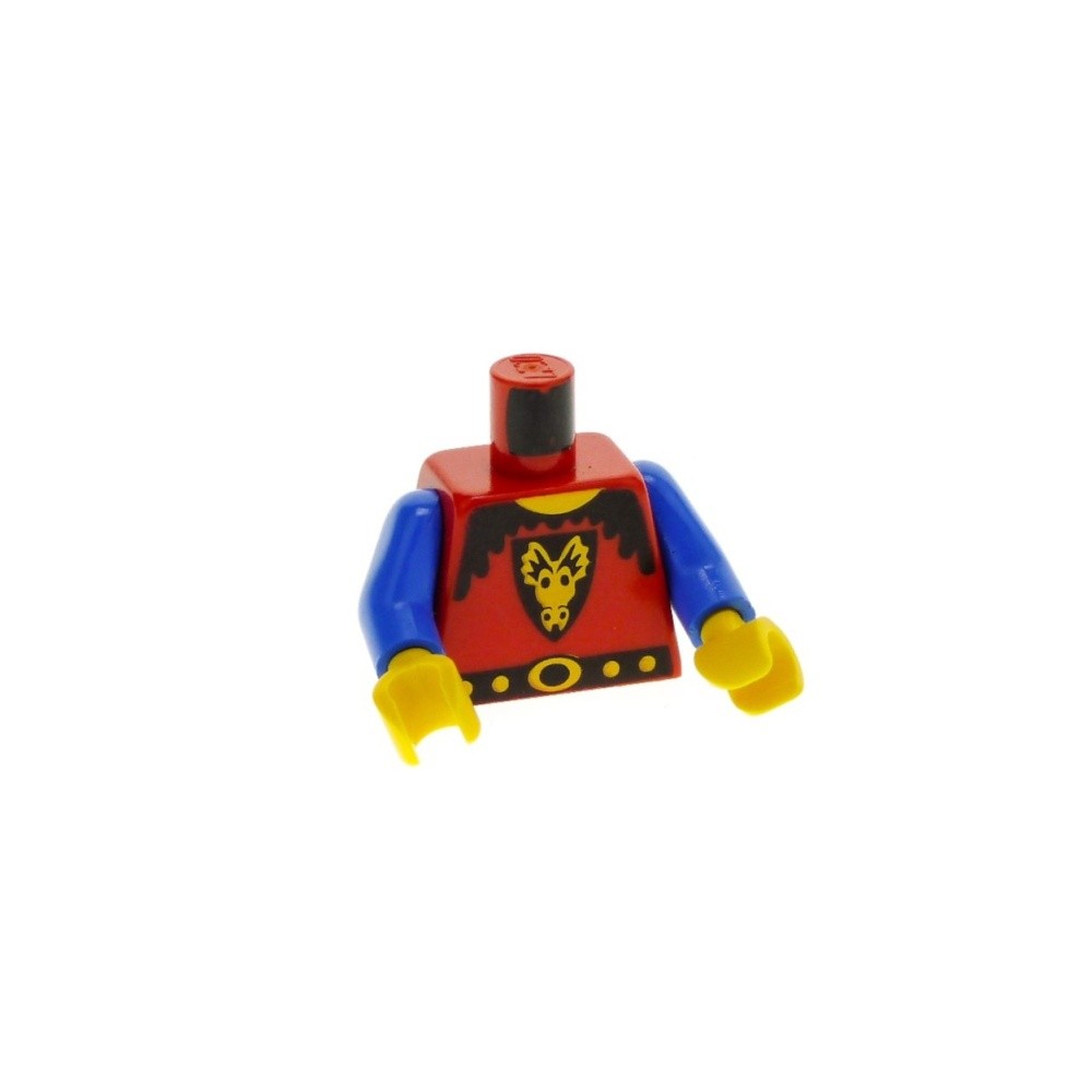 1x LEGO Minifigure Torso Dragon Knights B-Ware Worn Blue Red 973p4bc02