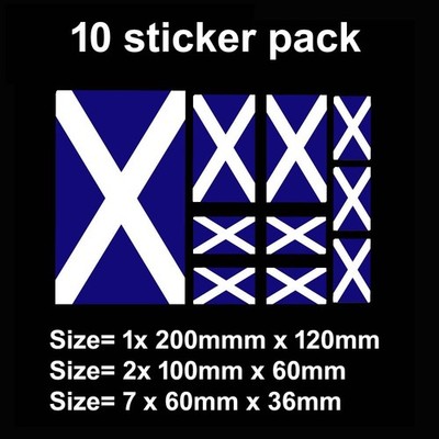10 X SCHOTTLAND SCHOTTISCHE FLAGGE AUTOAUFKLEBER PACK MULTIPACK LAPTOP FENSTER AUTO VAN