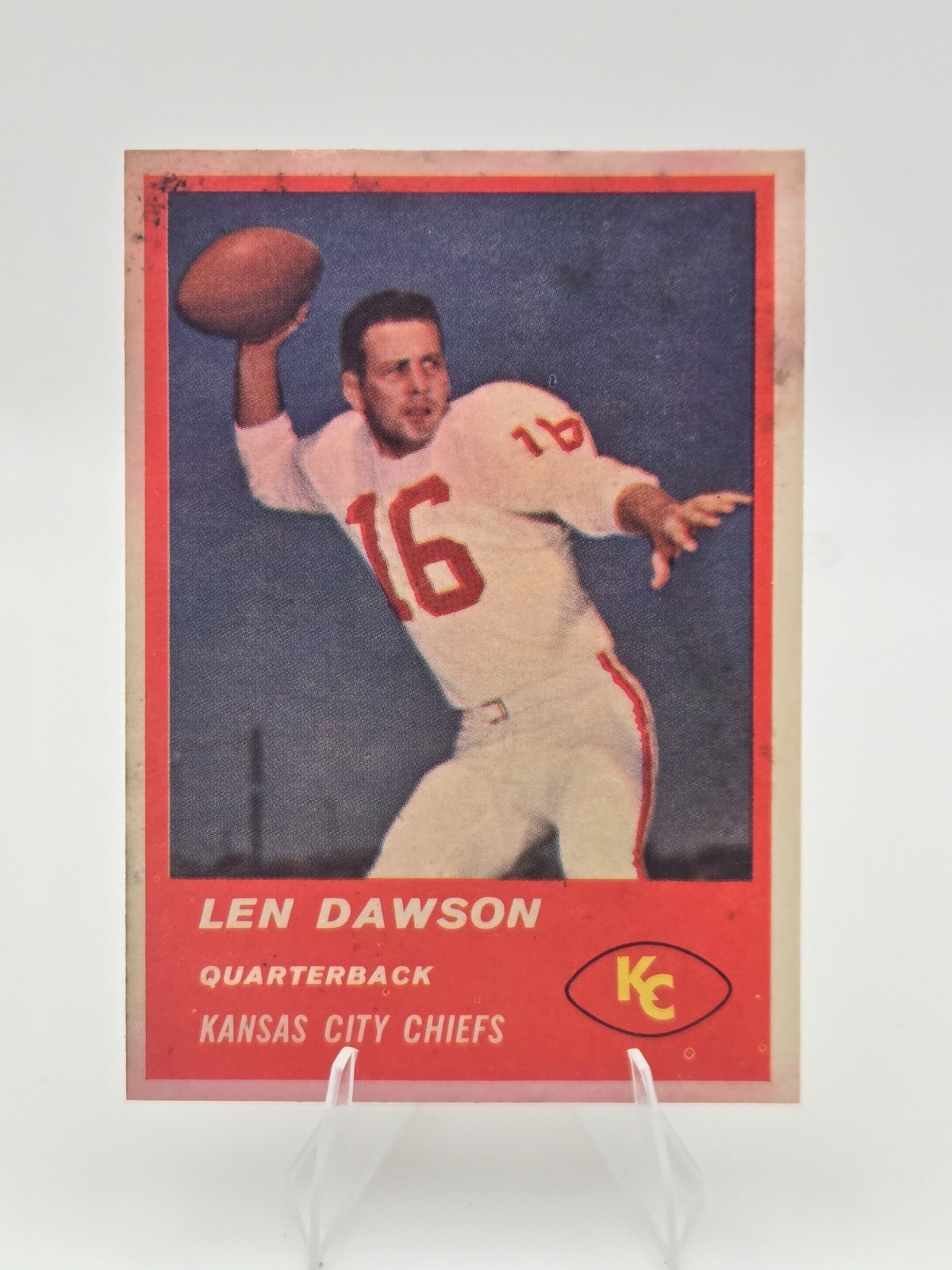 1963 Fleer #47 Len Dawson RC Rookie HOF Chiefs Staining No Creases