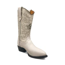 The Western Shops White Leather Mens J Toe Western Cowboy Boot
