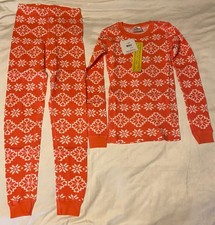 NWT Discontinued Hanna Anderson Snowflakes Long-Sleeved Pajamas Size 140 Age 10