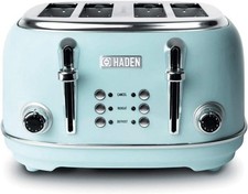 Haden Heritage Toaster - Electric Stainless-Steel 4 Slice Toaster, Turquoise 