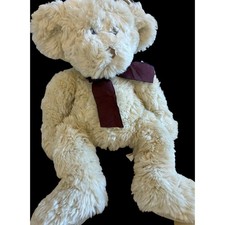 Russ JACKSON SHAGGY CREAM WHITE TEDDY BEAR Bombay Stores STUFFED PLUSH TOY Cute