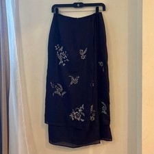 Purple Embroidered Maxi Skirt Sz Small Whimsigoth Fairycore Long Euro Y2K Fall