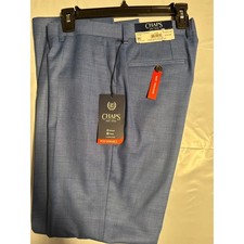 Chaps Men's Suit Trousers 32x30 Blue Classic Fit Performance 4-Way Stretch