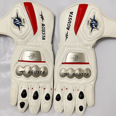 MV AGUSTA Gants de Moto en Cuir Hommes MOTOGP Courses Cuir de Motard Gants CE - Photo 1/2